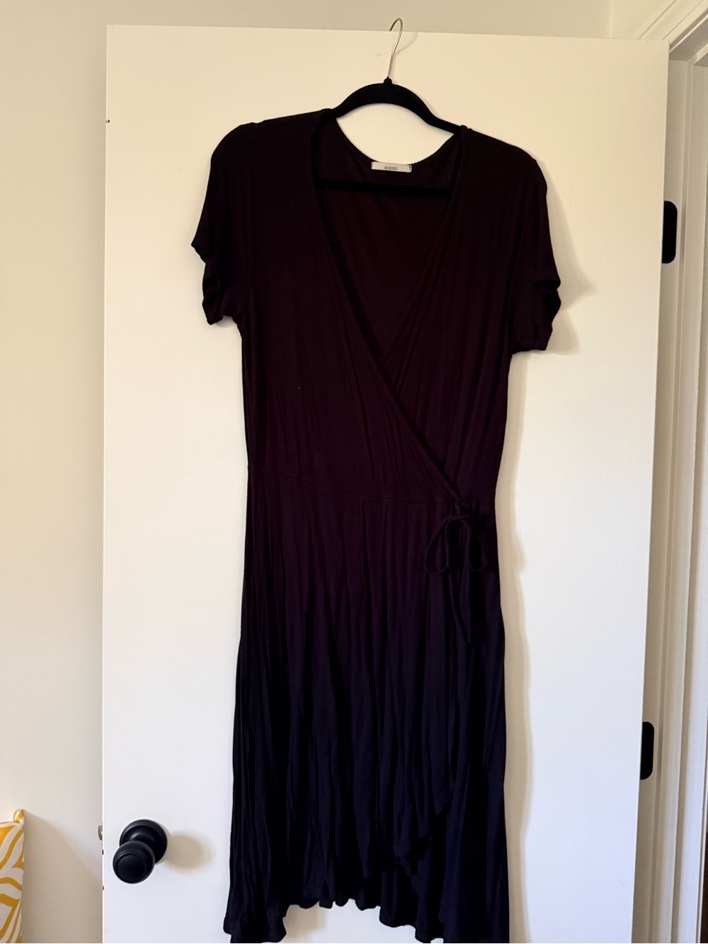 Acemi Black Wrap Dress with Side Tie